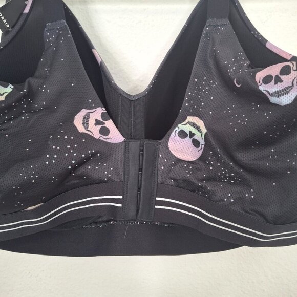 Torrid Active Skulls Sport Bra Sz 44DDD Lightly Padded Adjustable Straps Sports - Picture 8 of 16